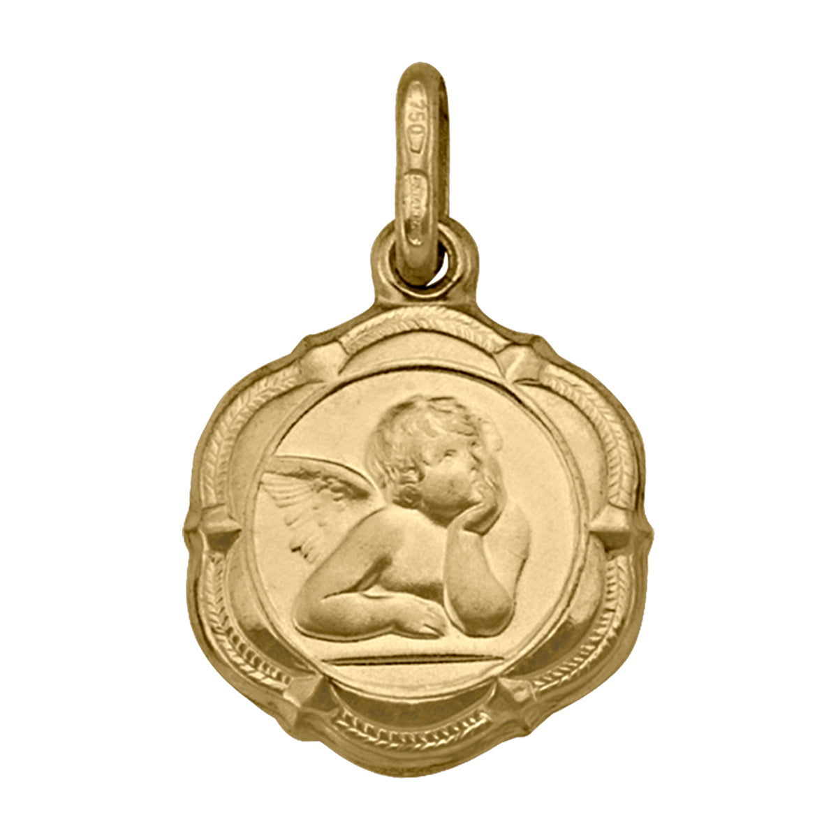 ANGEL MEDAL YELLOW GOLD HOLLOW