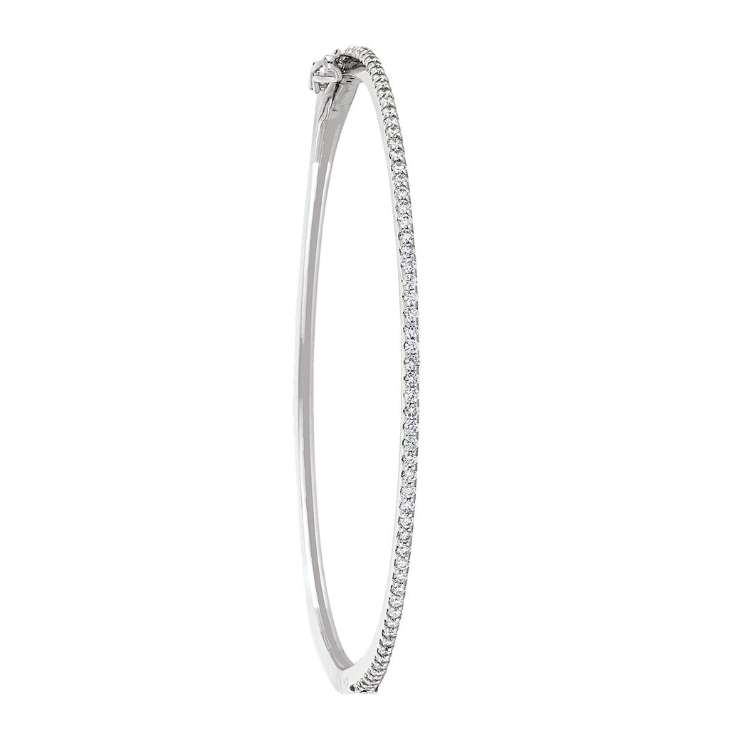 BANGLES 1 ROW HINGED DIAMOND WHITE GOLD Gem Bijou