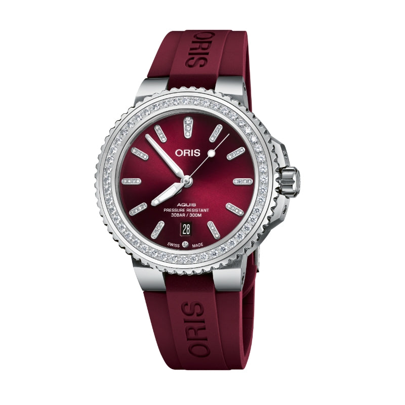 Oris Aquis Date Diamonds Cherry 01 733 7766 4998-07 4 22 68FC