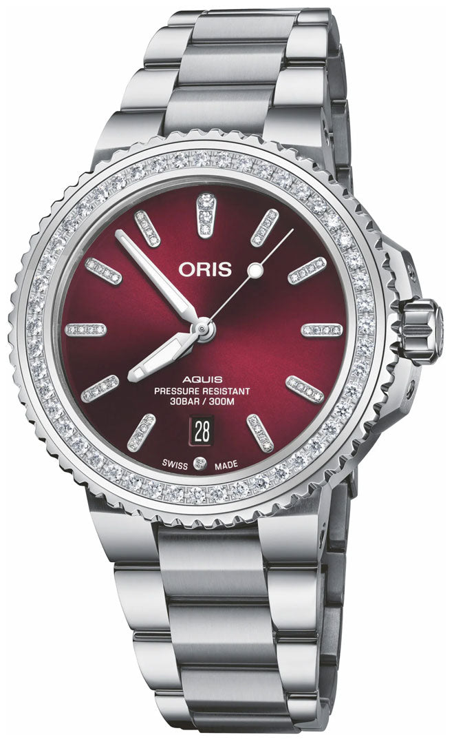 Oris Aquis Date Diamonds Cherry 01 733 7766 4998-07 8 22 05PEB