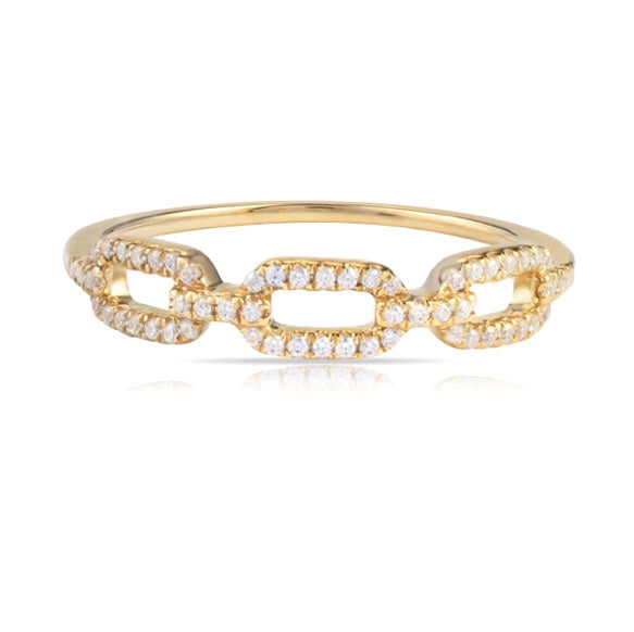 Miss Mimi Long Cuban Diamond Ring in Yellow