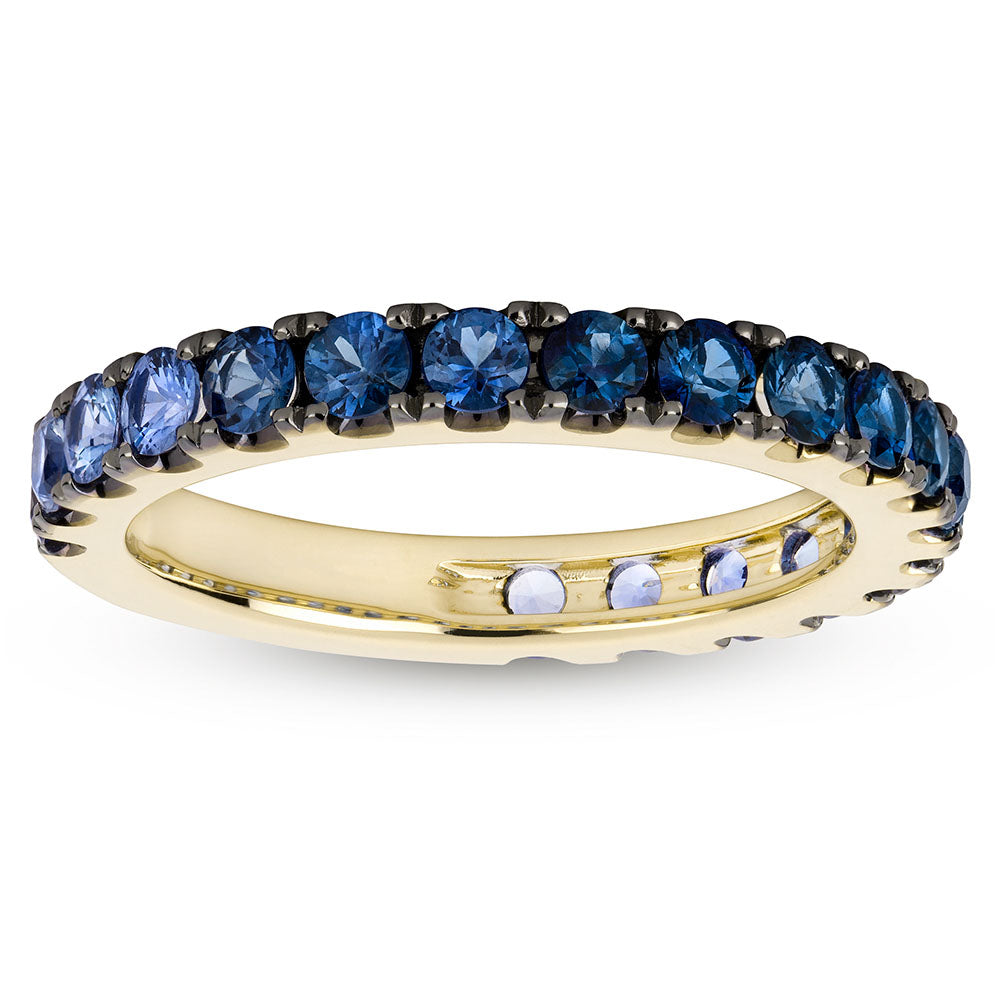 Miss Mimi Blue Sapphire Ombre Ring in Yellow