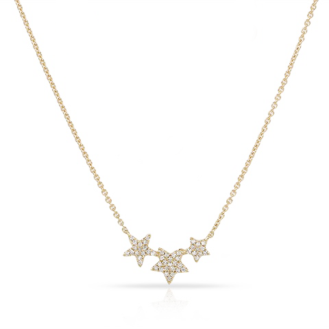 Miss Mimi Star Trio Diamond Necklace in Yellow