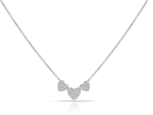 Miss Mimi Diamond Heart Trio Necklace in Yellow