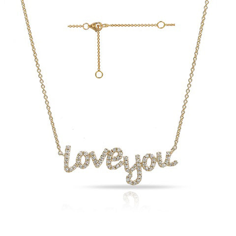 "Love You" diamond necklace - Miss Mimi