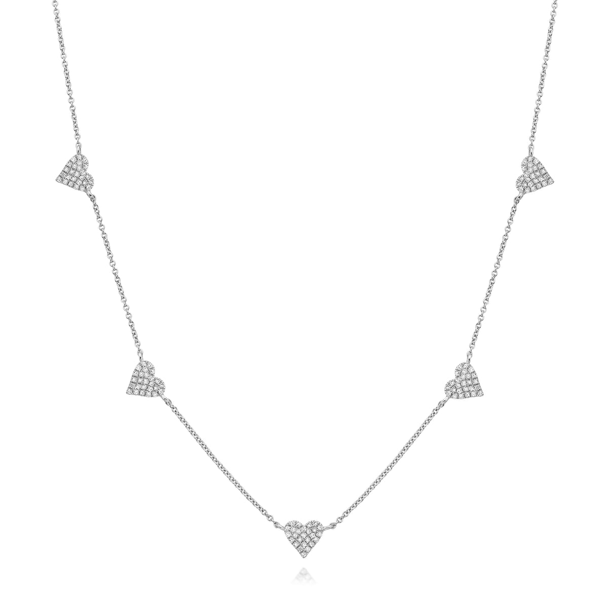 5 hearts diamond station necklace - Miss Mimi