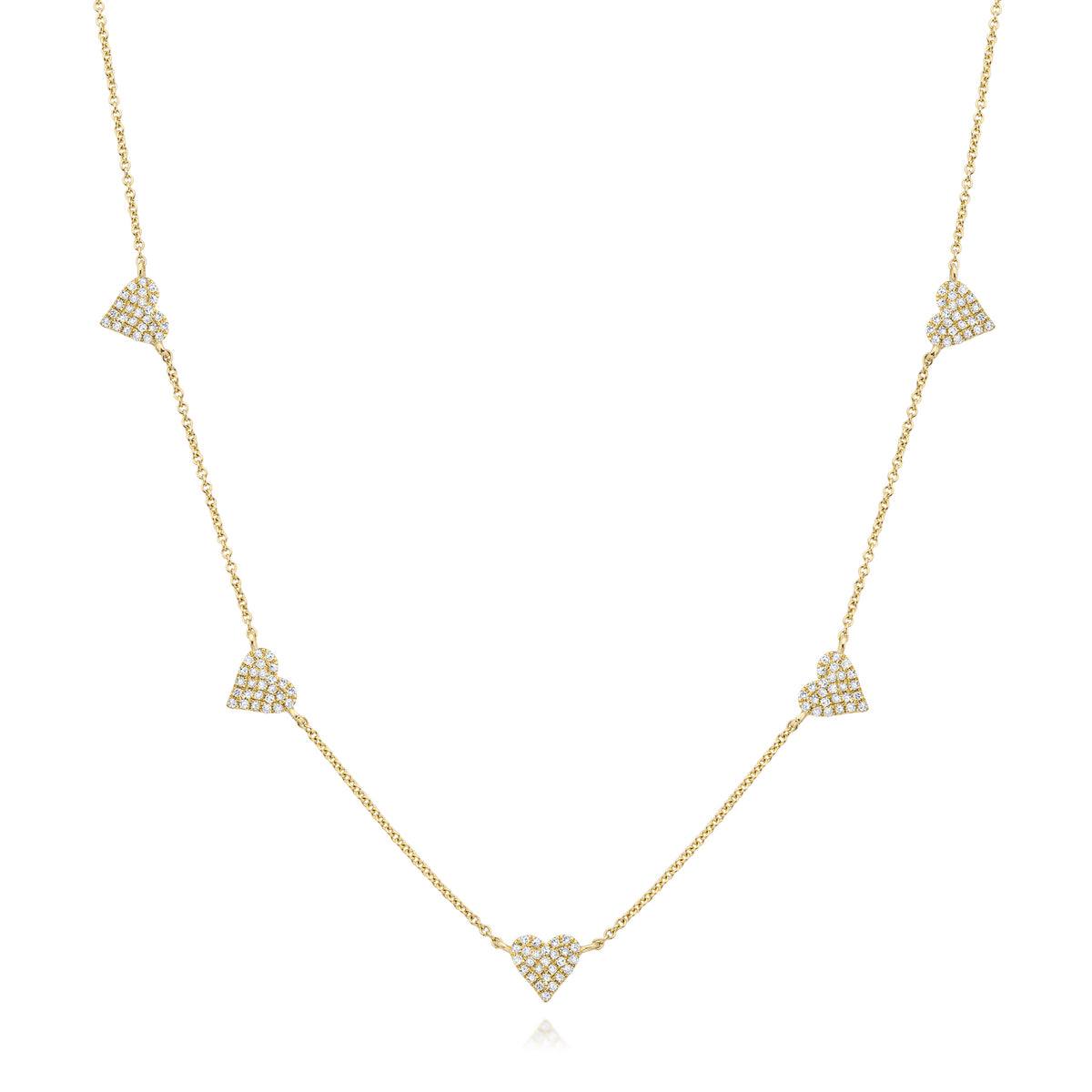 5 hearts diamond station necklace - Miss Mimi