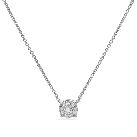 Miss Mimi Invisible Diamond Necklace in White