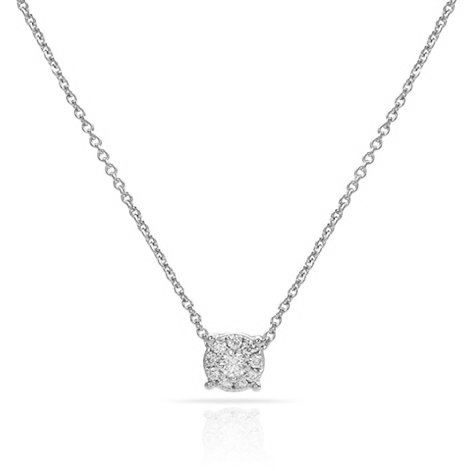 Miss Mimi Small Invisible Diamond Necklace in White