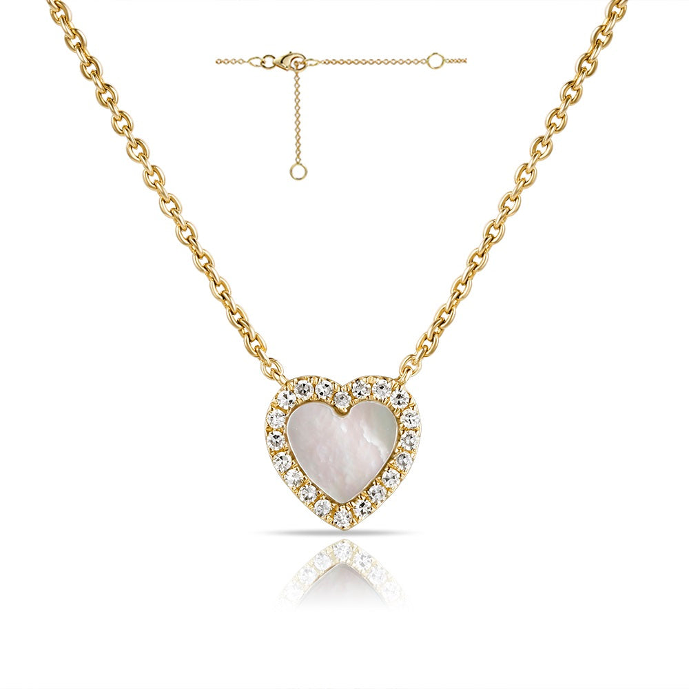 White Agathe Heart Necklace - Miss Mimi