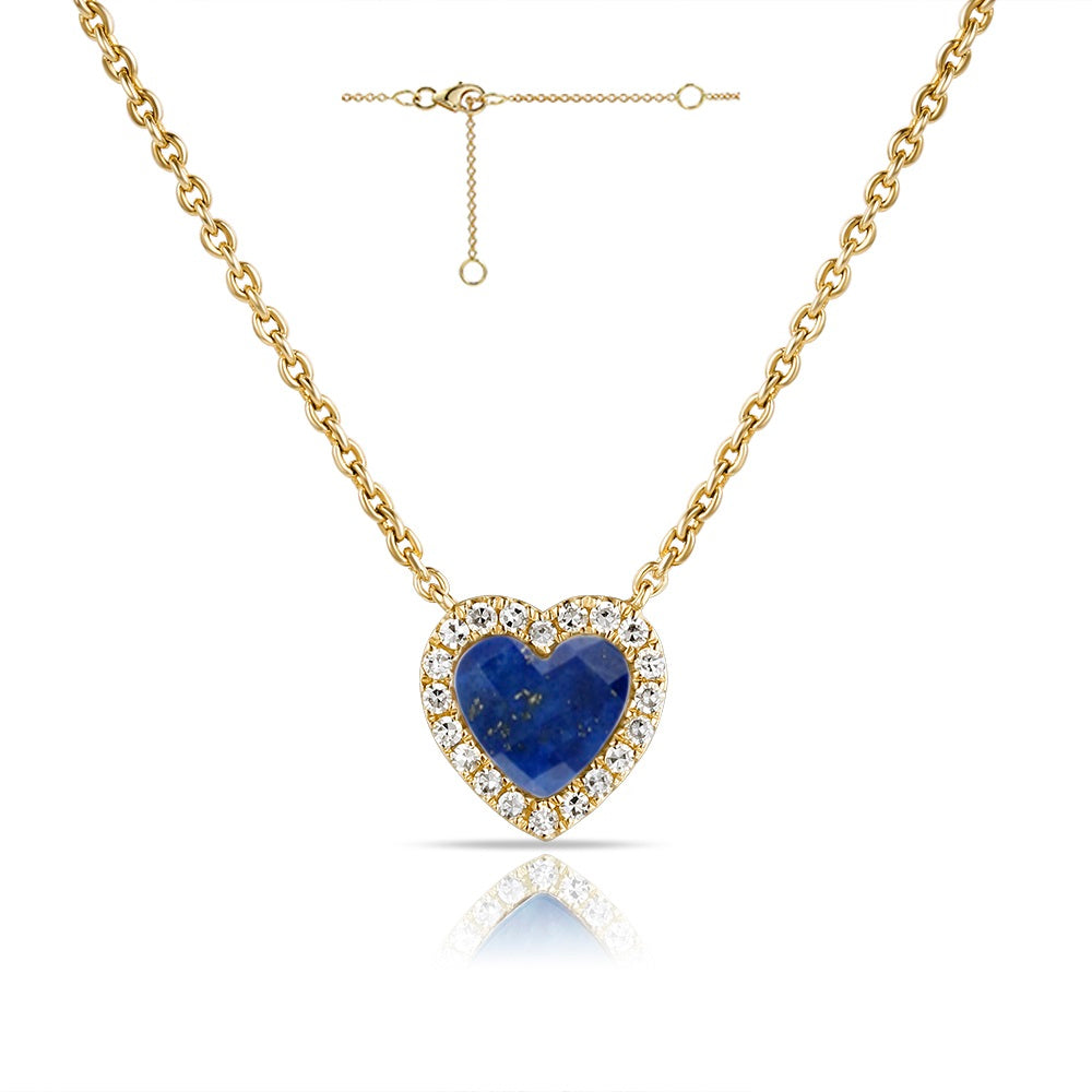 Lapis Agathe Heart Necklace - Miss Mimi