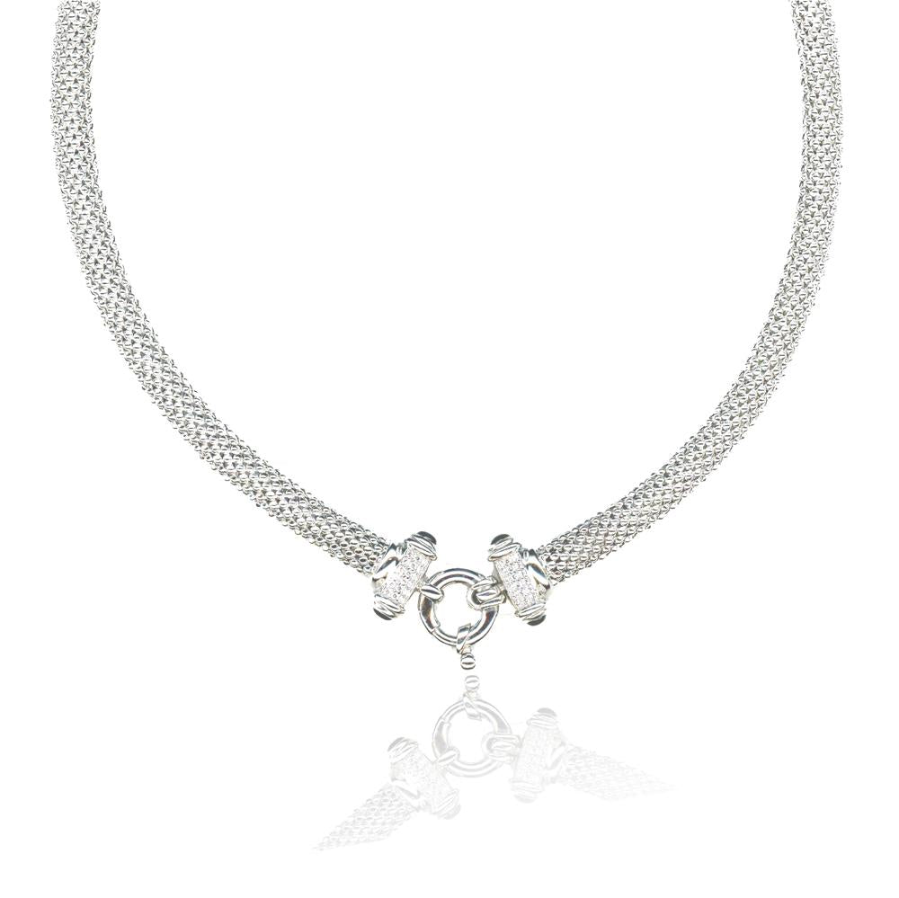 Mesh necklace with round buckle - Miss Mimi