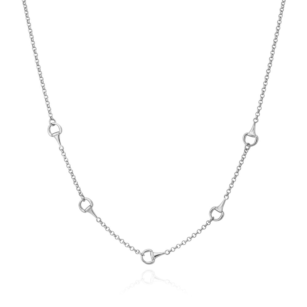 Equestrian Link Necklace in White