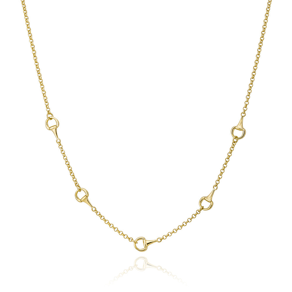 Equestrian Link Necklace in Yellow