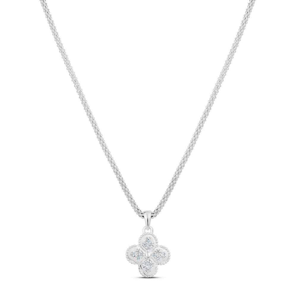Heritage Clover Necklace in White
