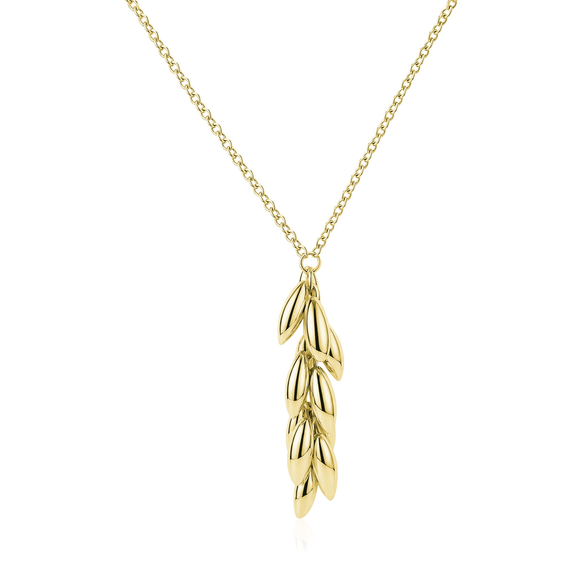 Cascade Leaf Pendant Necklace in Yellow