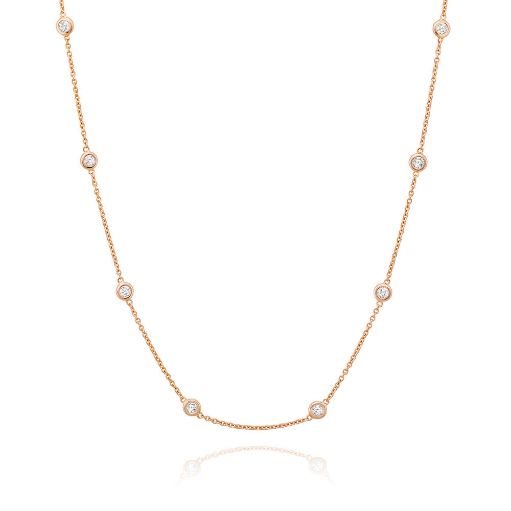 Diamond by the Yard Necklace in Rose