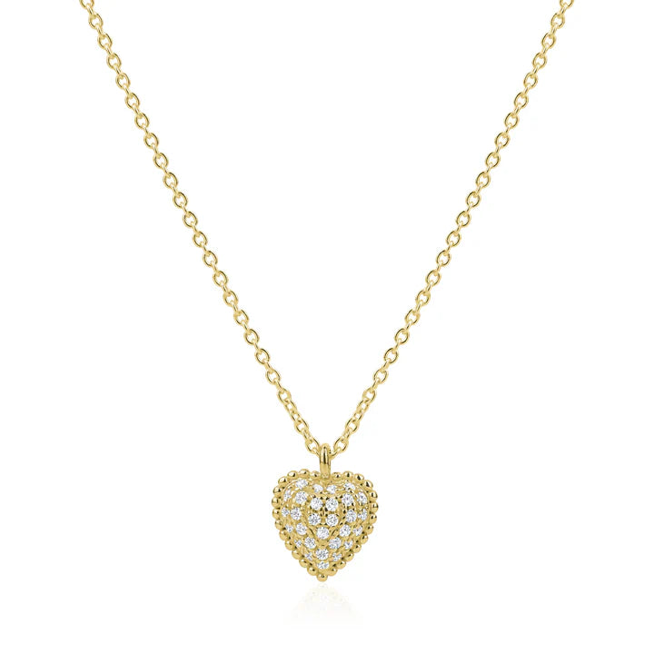 Miss Mimi Heart Dew Drop Necklace in Yellow