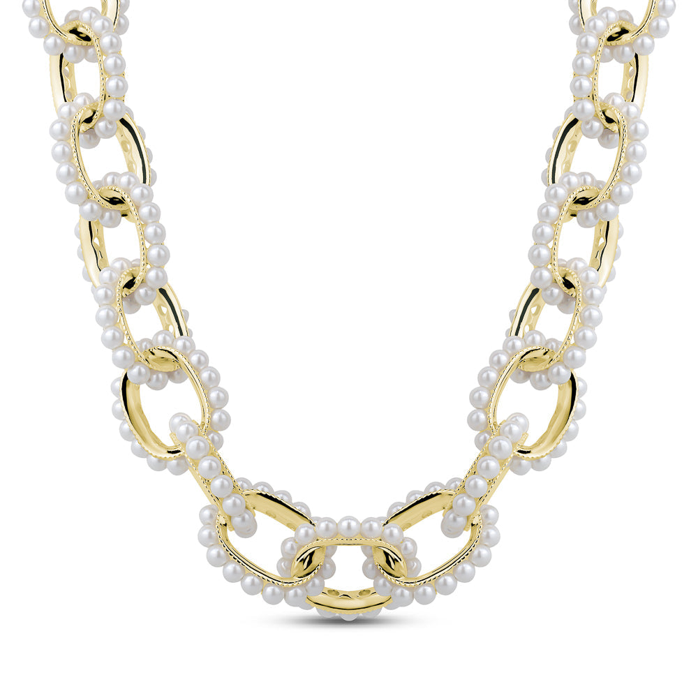 Pearl Couture Link Necklace in Yellow