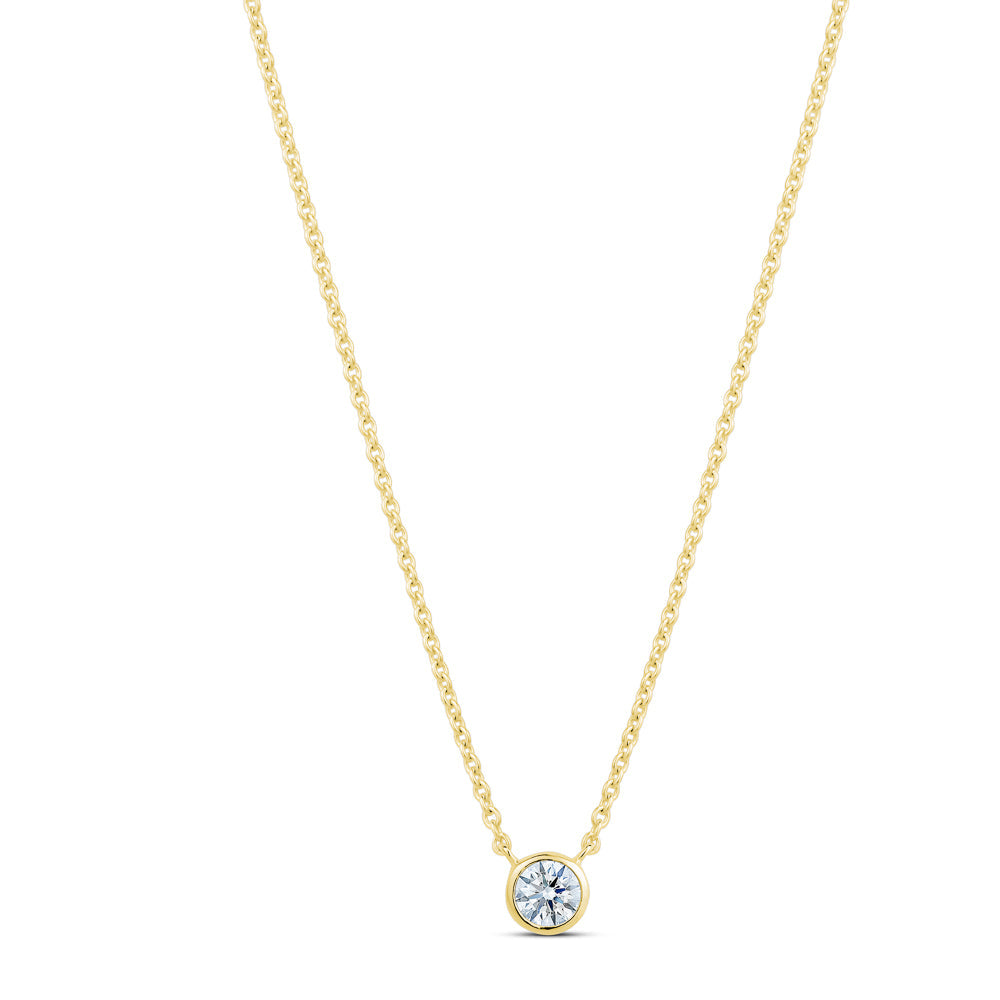 5mm Bezel Drop Necklace in Yellow