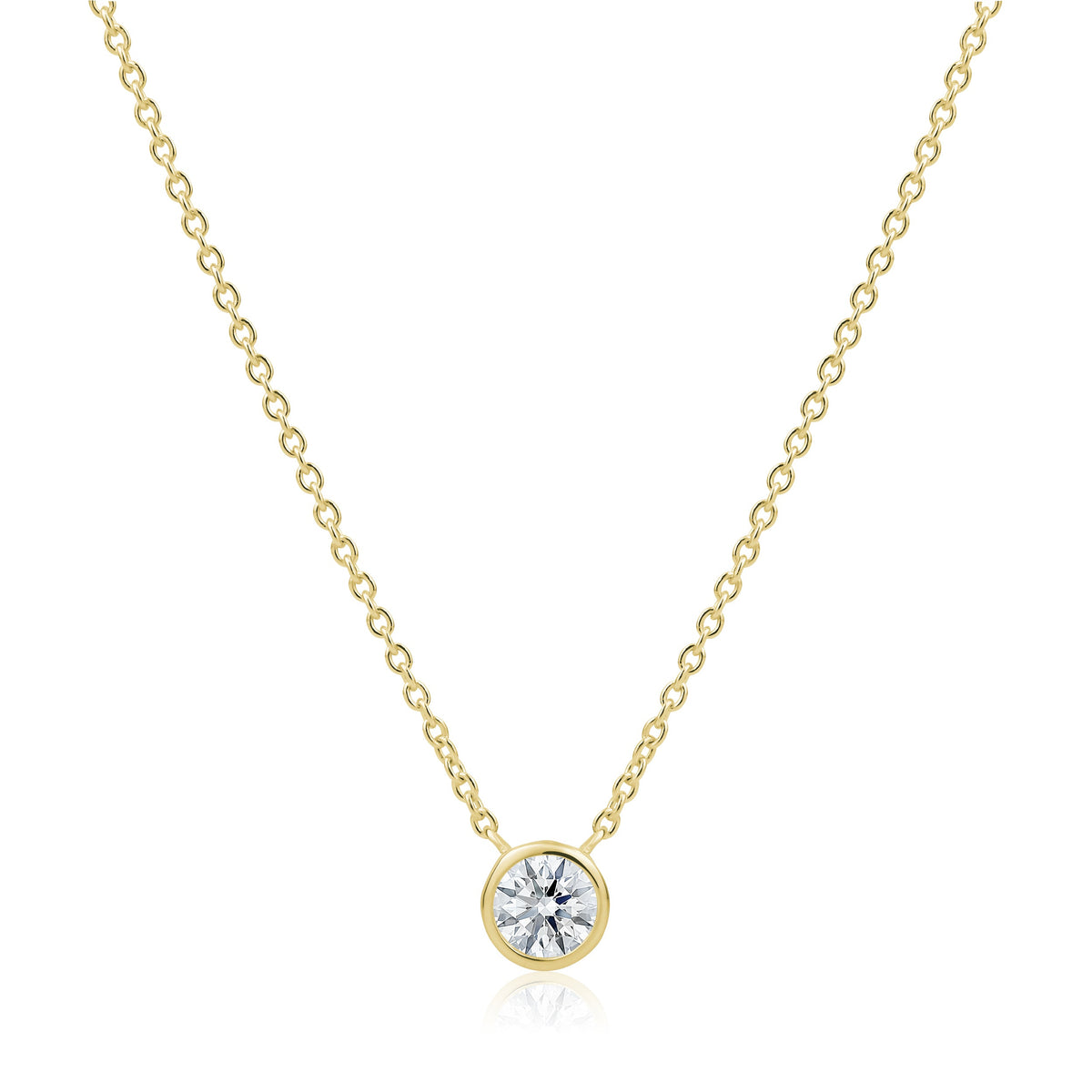 6mm Bezel Drop Necklace in Yellow