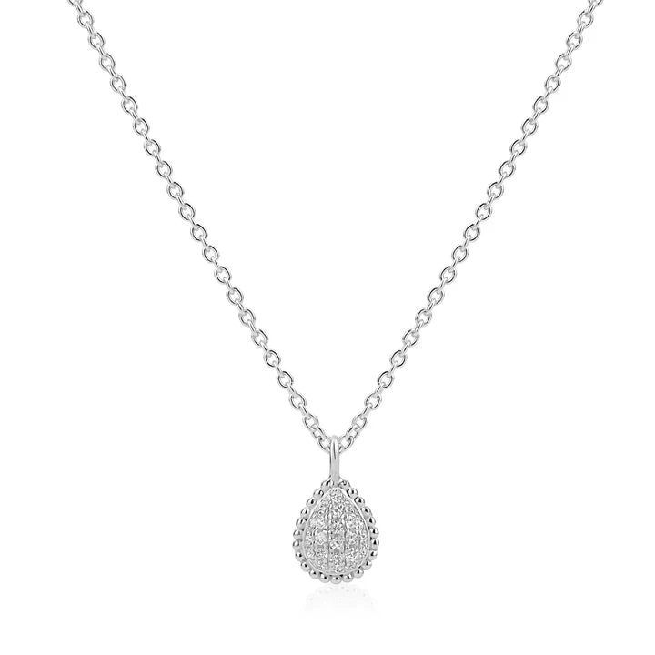 Miss Mimi Heritage Pear Dew Drop Necklace in White