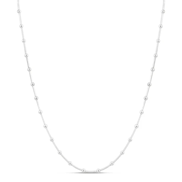 Miss Mimi Pave Bead Necklace in White