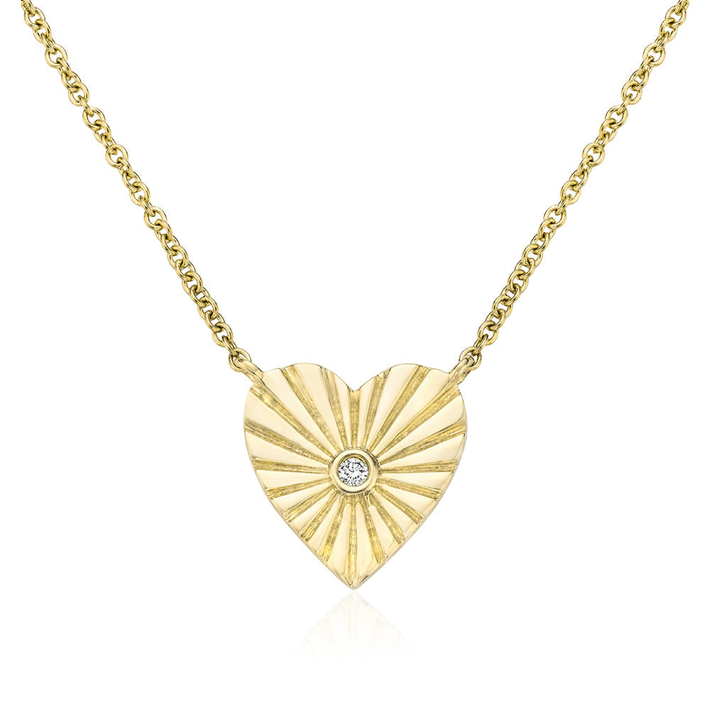 Miss Mimi Diamond Heart Necklace in Yellow