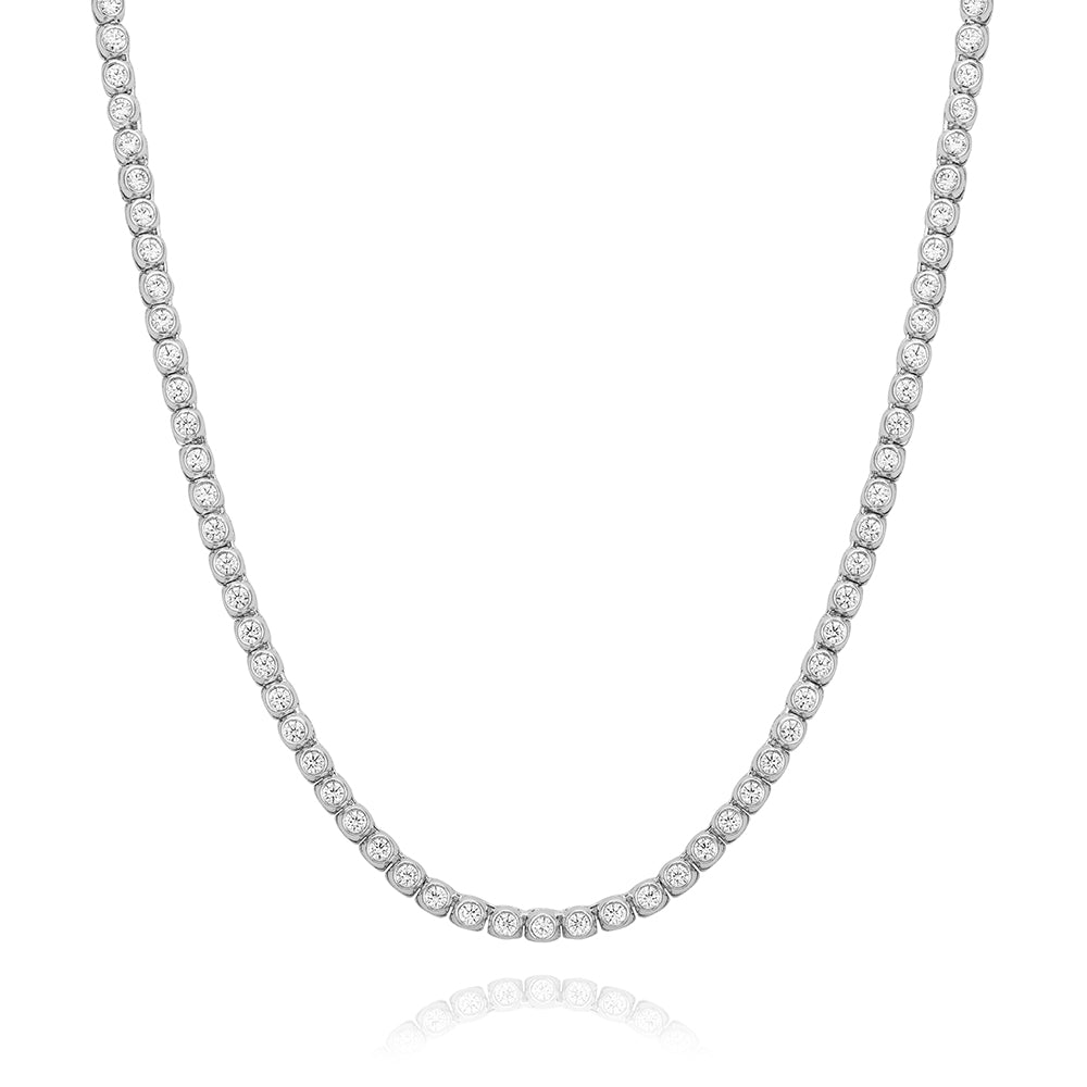2.5mm Bezel Necklace in White