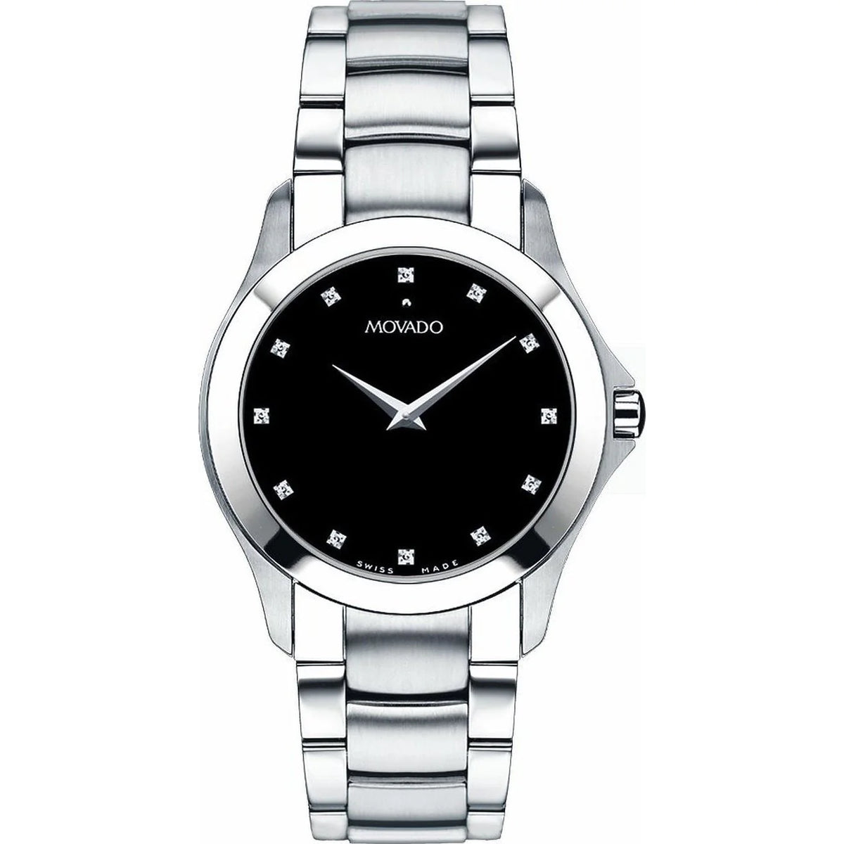 Black movado diamond watch discount