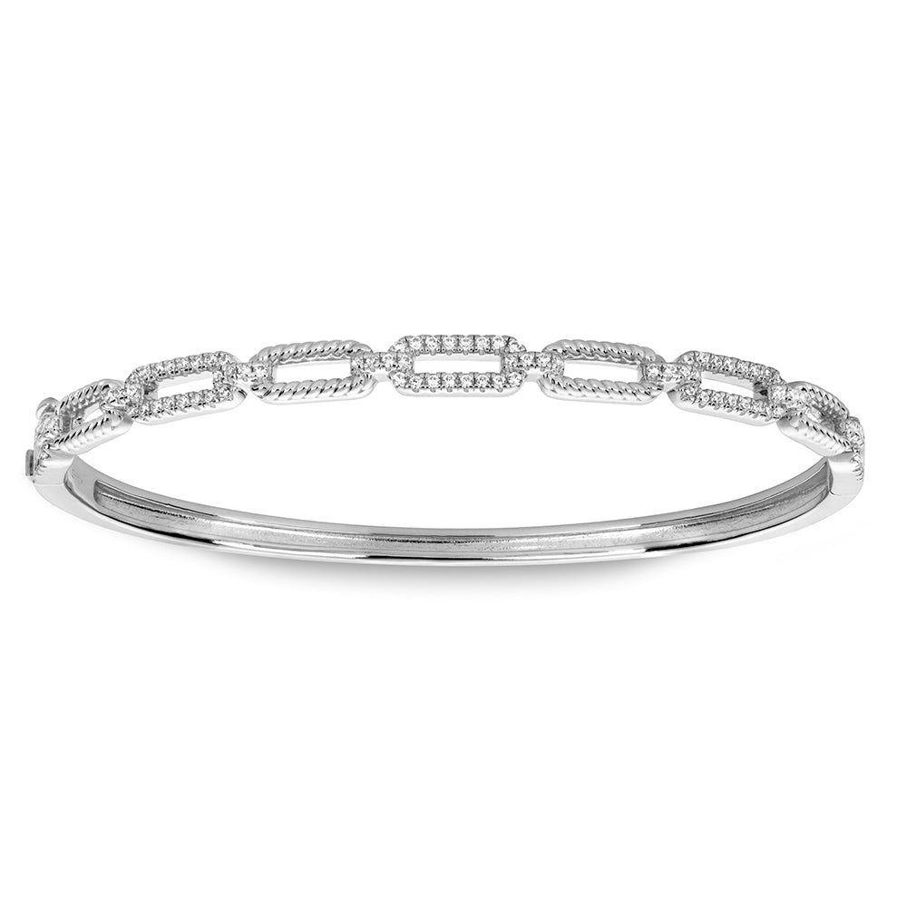 Radiant Rope Link Bangle in White