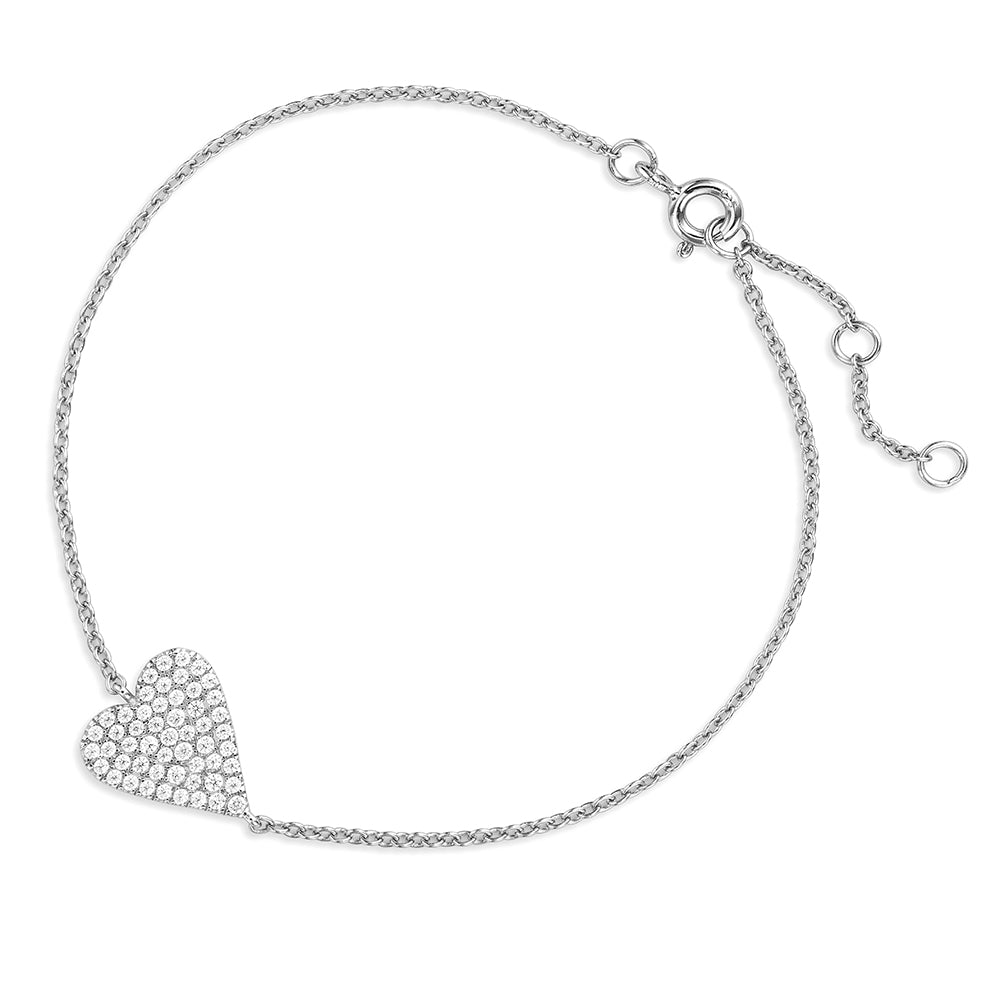 Sharp Heart Bracelet in White