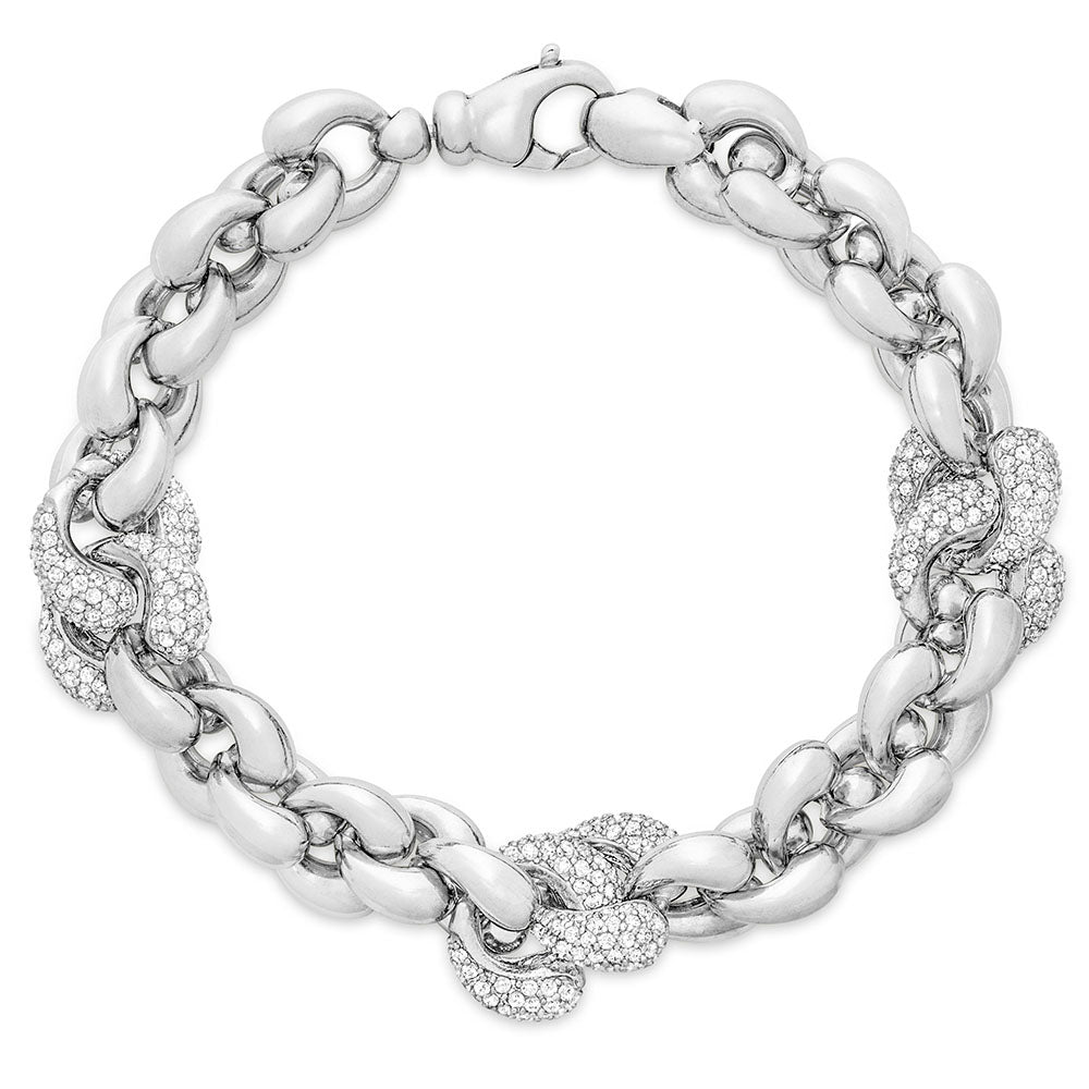 Heart Link Bracelet in White