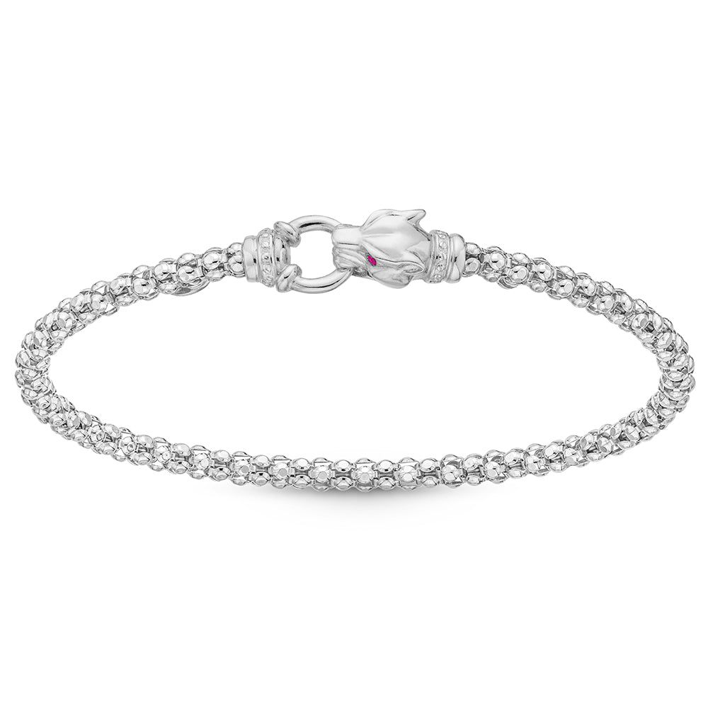 Classic Lionesse Bracelet in White with Red Eyes