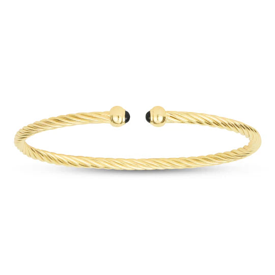 Classic Mini Twist Bangle in Yellow