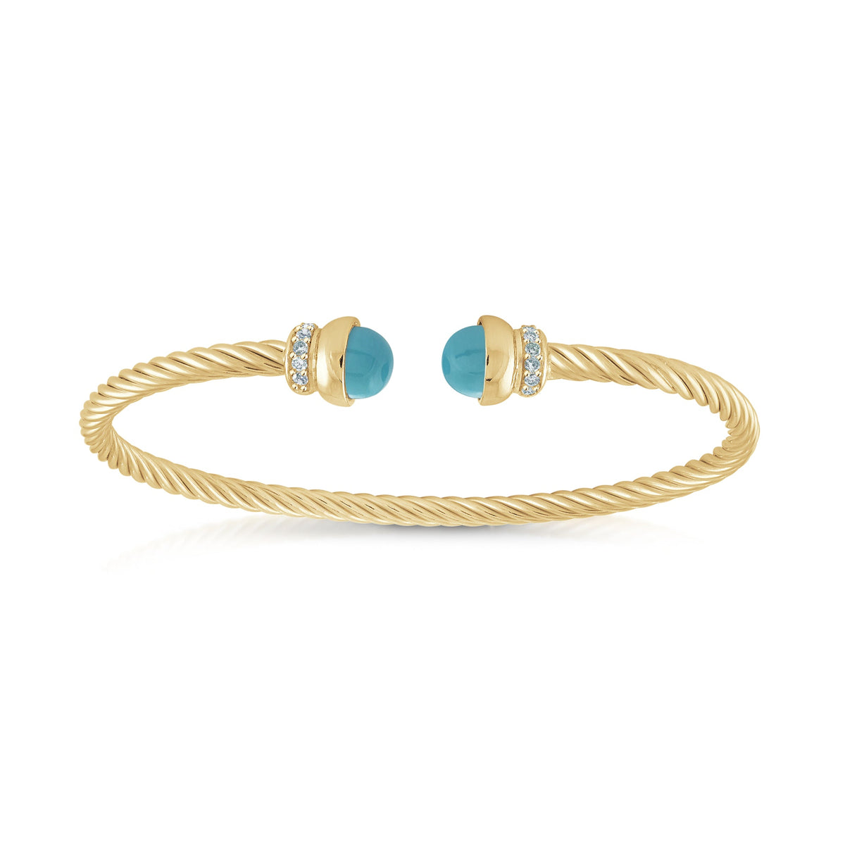 Turquoise Twist cable bangle - Miss Mimi