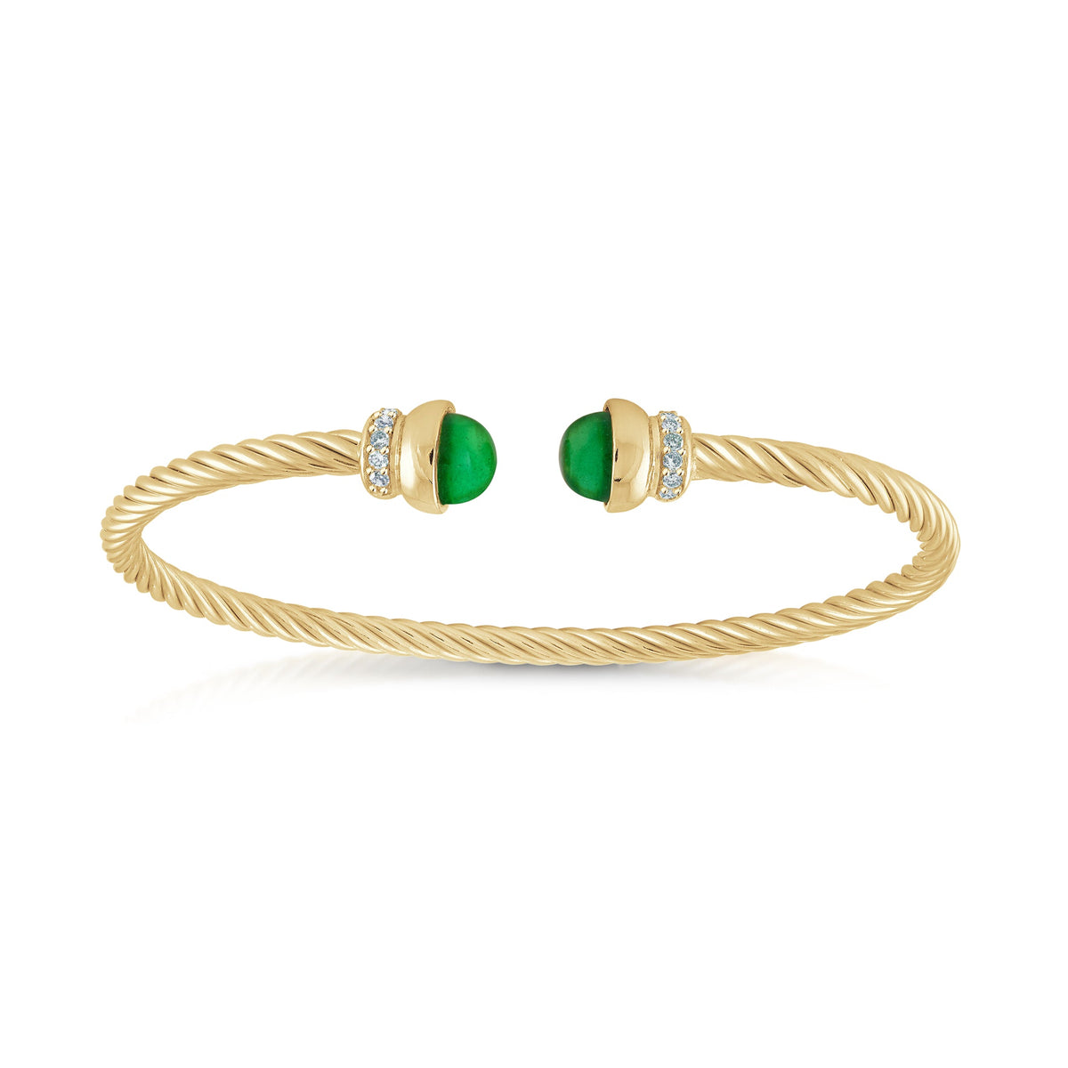 Green Emerald Twist cable bangle - Miss Mimi