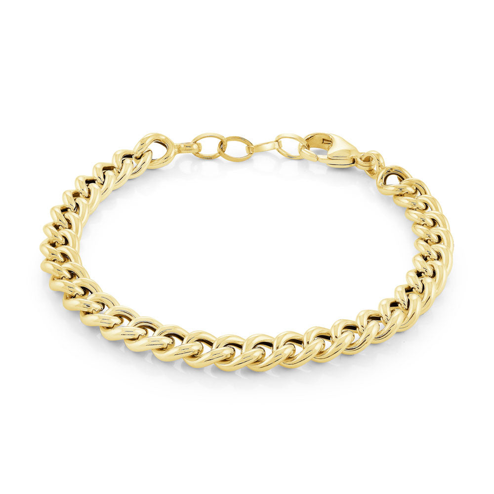 Rounded Cuban Link Bracelet in Yellow