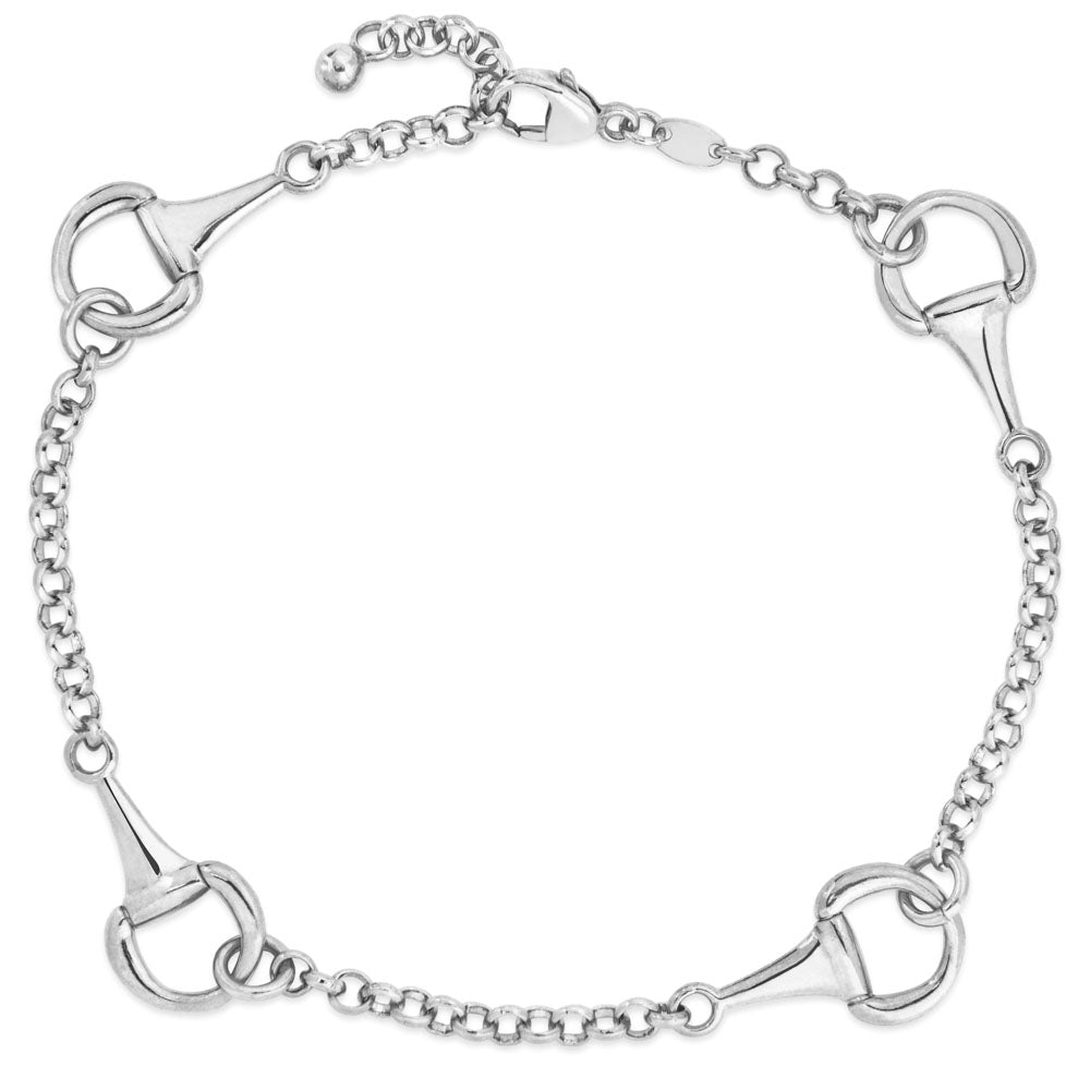 Equestrian Link Bracelet in White