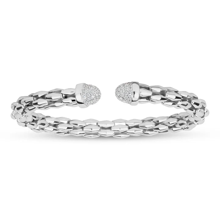 Miss Mimi Slip-On Flex Round Bangle in White