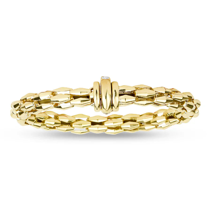 Miss Mimi Flex Bangle with Circular Clasp in Yellow