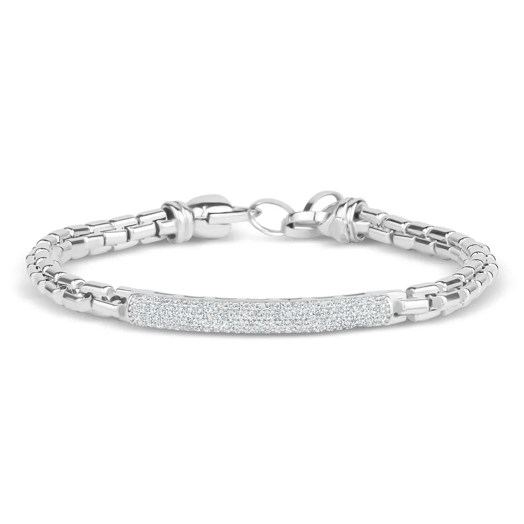 Miss Mimi Flex CZ Bar Bracelet in White