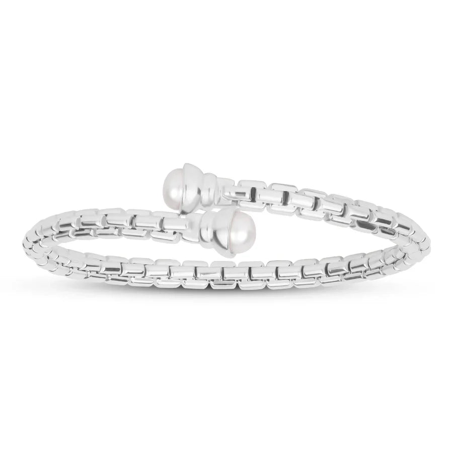 Miss Mimi Slip-On Flex 1 Wrap Pearl Bangle in White