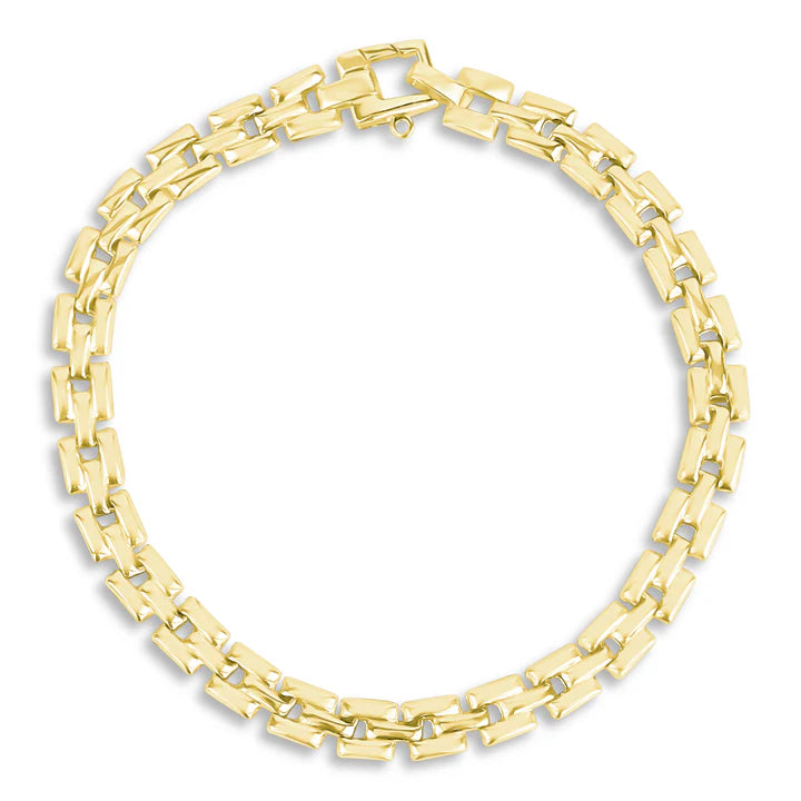 Miss Mimi Plain Square Link in Bracelet in Yellow