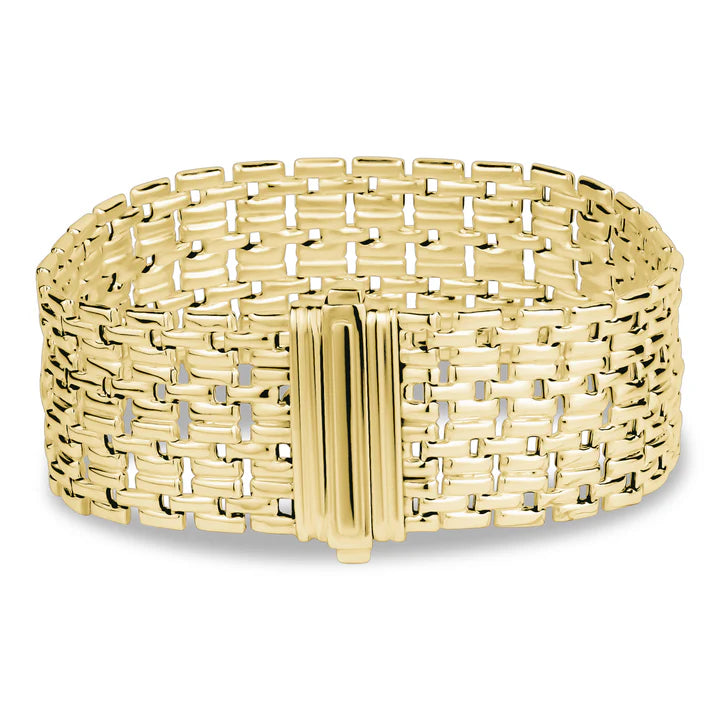 Miss Mimi 20mm Plain Square Link in Bracelet in Yellow