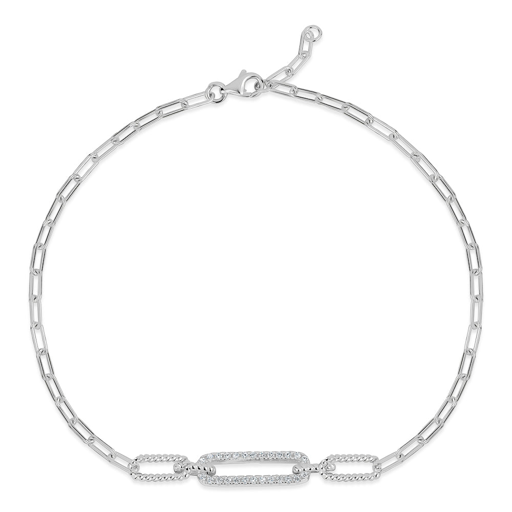 Radiant Rope Chain Link Bracelet in White