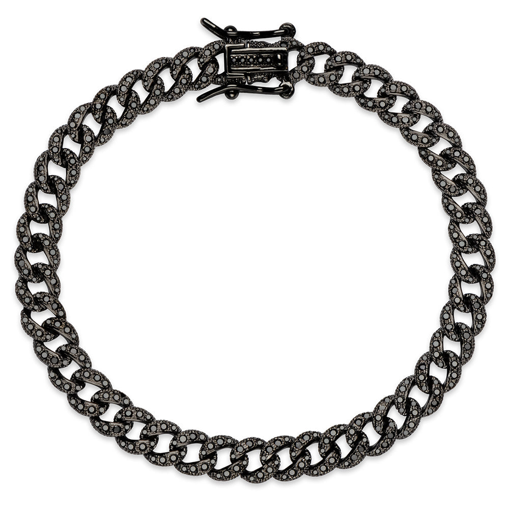 Fancy Cuban Link Bracelet in Black