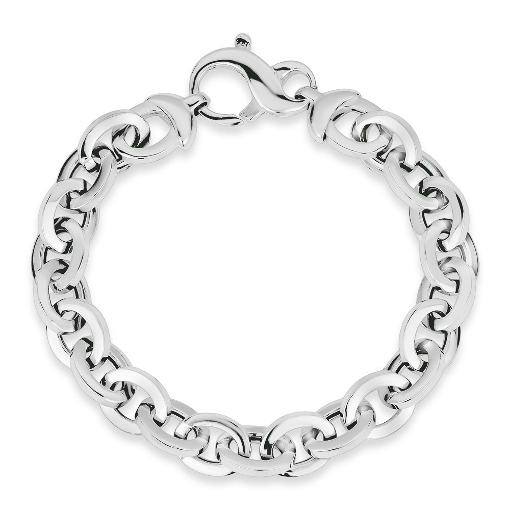 Small Oval Link Bracelet in White