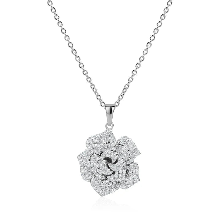 Miss Mimi Pave Flower Power Pendant in White