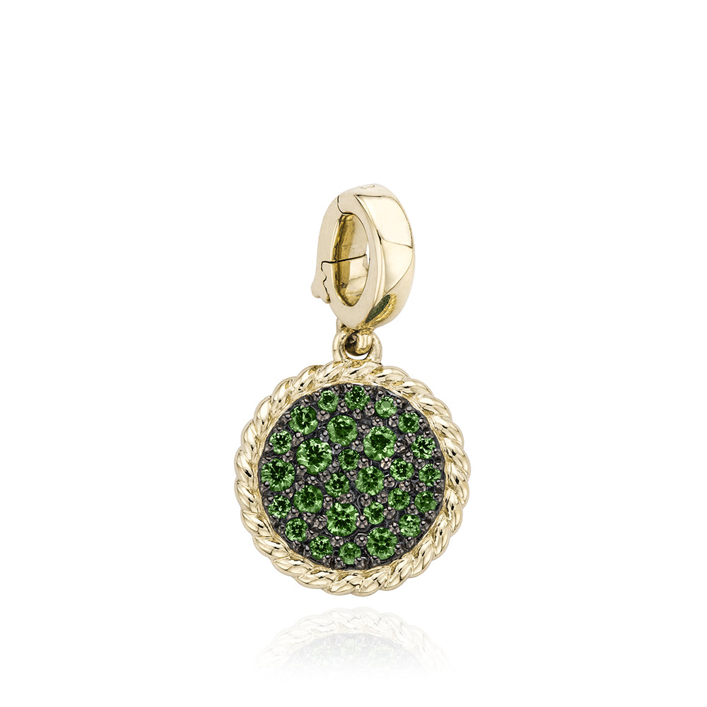 Miss Mimi Tsavorite Pave Disc Pendant in Yellow